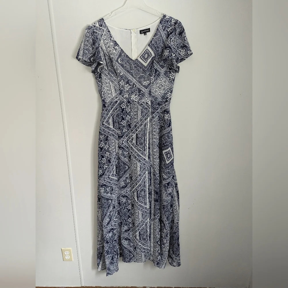 SOLD! Sequin Hearts Blue Paisley Dress / Romper Size 11 Medium
